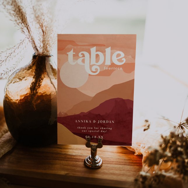 Elegant Desert | Terra Cotta Personalised Wedding Table Number (Creator Uploaded)