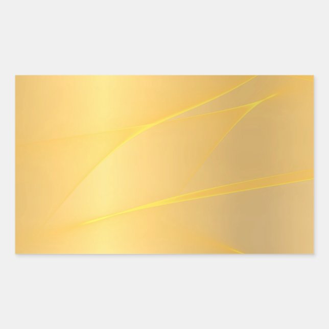 Elegant Design Blank Template Glamourous Faux Gold Rectangular Sticker (Front)