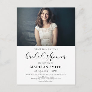 Elegant design Bridal shower photo invitation Postcard