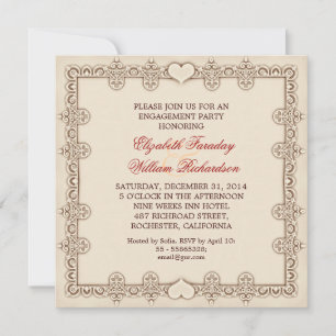 elegant design engagement party invitations