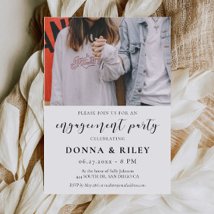 Elegant design Engagement party photo invitation