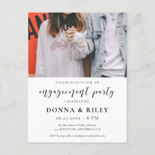 Elegant design Engagement party photo invitation Postcard