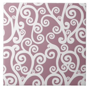Elegant design, floral pattern, dusty pink, white tile