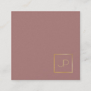 Elegant Design Gold Monogram Template Modern Luxe Square Business Card