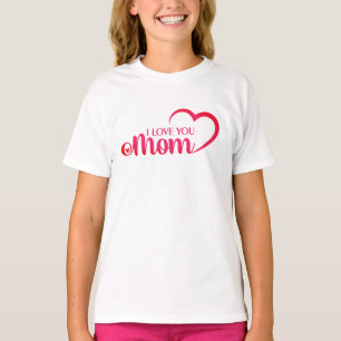 Elegant Design I Love Mum Text for Mothers day T-Shirt