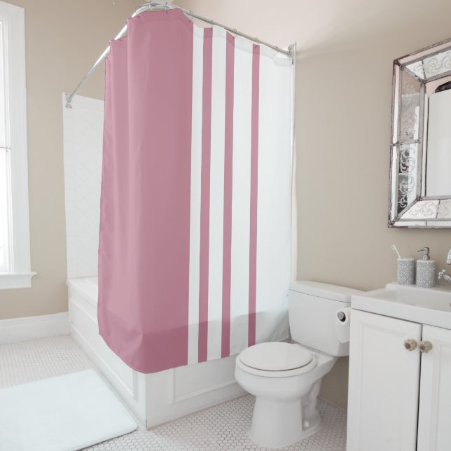 Elegant design, modern pattern, vertical stripes shower curtain (In Situ)