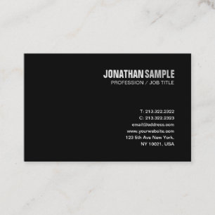 Elegant Design Modern Sleek Black Plain Trendy Business Card