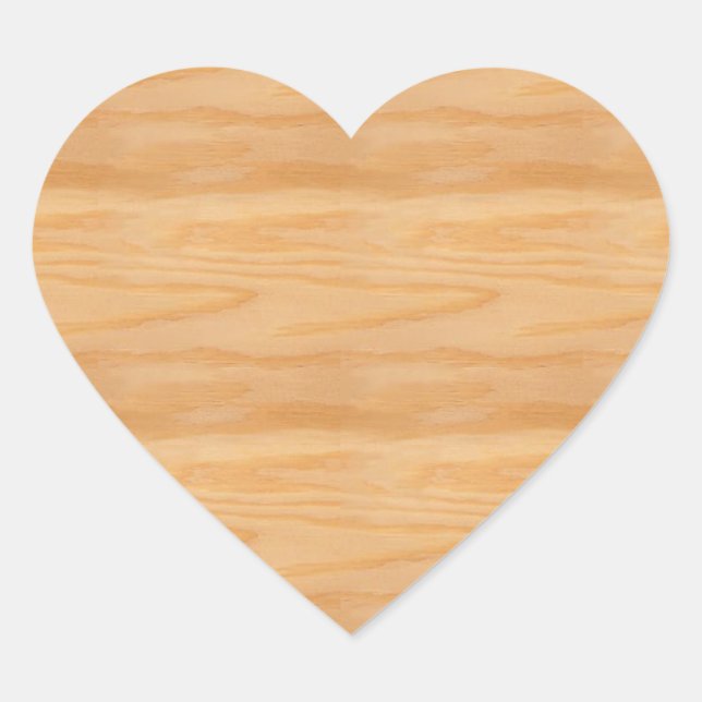 Elegant Design Nature Wood Blank Template Trendy Heart Sticker (Front)