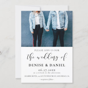 Elegant design photo wedding invitation
