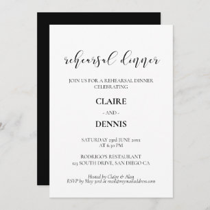 Elegant design rehearsal dinner invitation