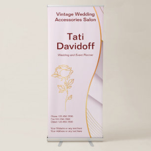 Elegant design Soft colours Pink Gold  Retractable Banner