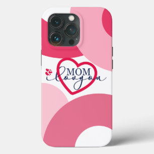 Elegant design Text Mum I Love You With Heart iPhone 13 Pro Case