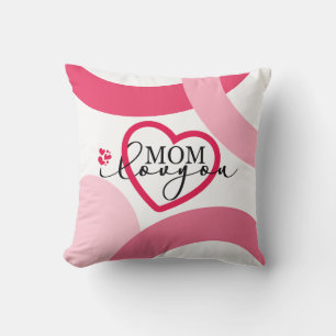 Elegant design Text Mum I Love You With Heart Cushion