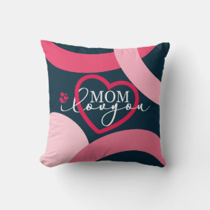 Elegant design Text Mum I Love You With Heart Cushion