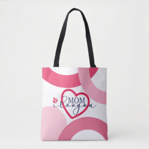Elegant design Text Mum I Love You With Heart Tote Bag