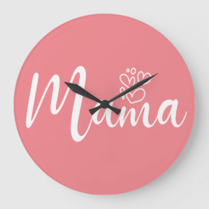 Elegant design Text Mum Typography Large Clock