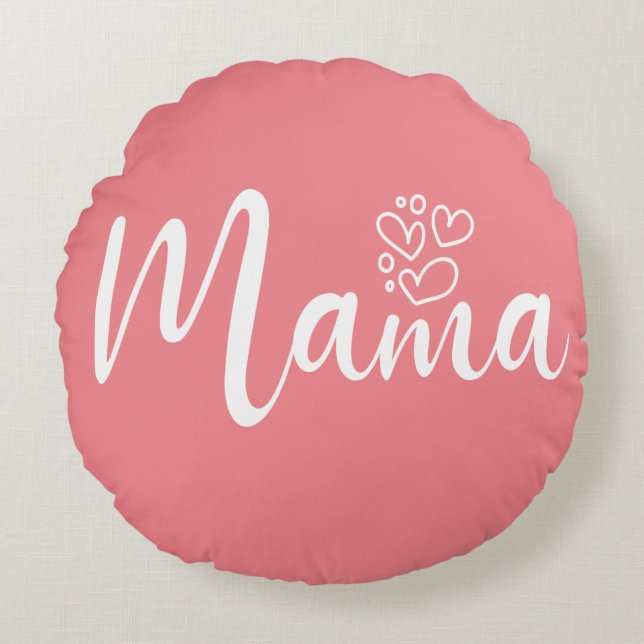 Elegant design Text Mum Typography Round Cushion (Front)