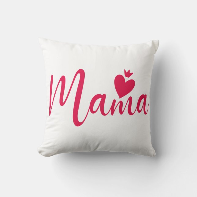 Elegant design Text Mum Typography Throw Pillow (Front)