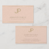 Elegant Design Trendy Elite Plain Luxury Monogram Business Card (Front/Back)
