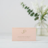 Elegant Design Trendy Elite Plain Luxury Monogram Business Card (Standing Front)
