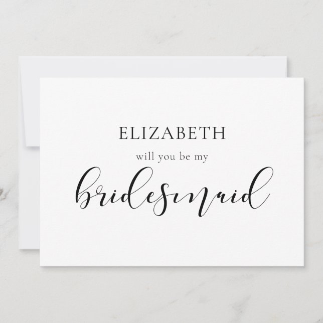 Elegant design will you be my bridesmaid card (Front)