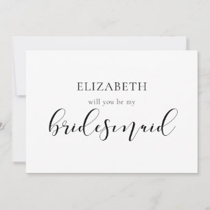 Elegant design will you be my bridesmaid card