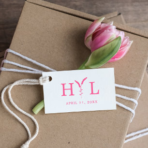 Elegant Design with Flowers & Initial for Wedding Rubber Stamp