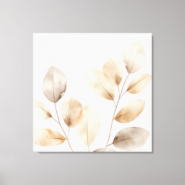 Elegant design with graceful leaves canvas print (Front)