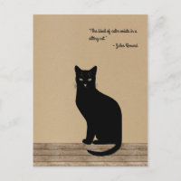 Elegant designed black cat - Renard quote