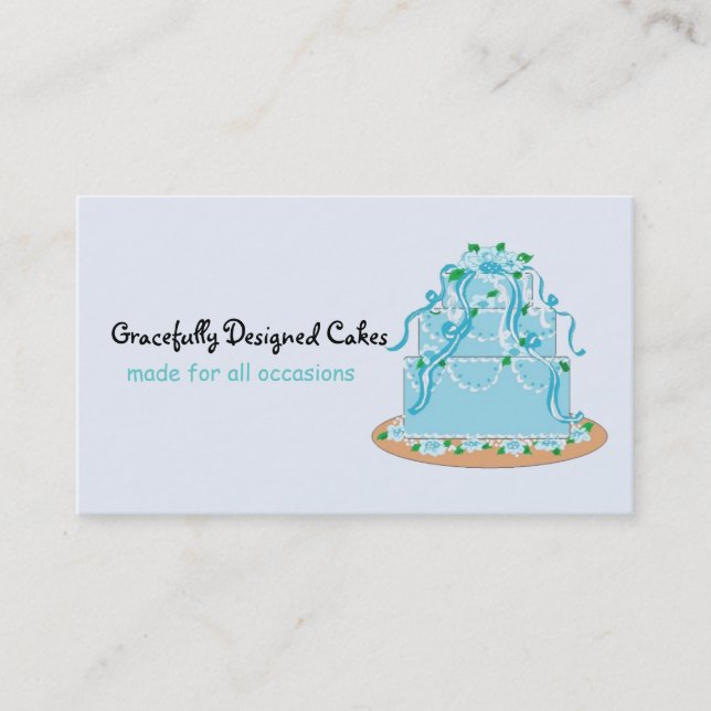 Elegant  Designer Cake Business Card (Front)