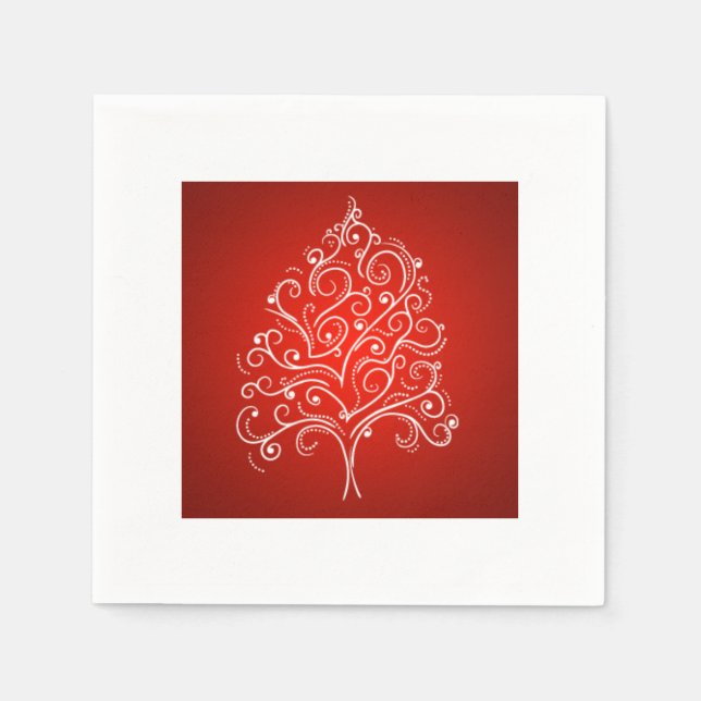 Elegant Designer Christmas Tree Holiday Xmas Napkin (Front)