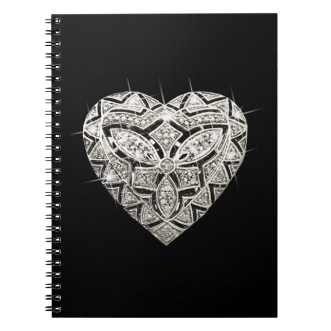 Elegant Designer Heart Spiral Notebook (Front)