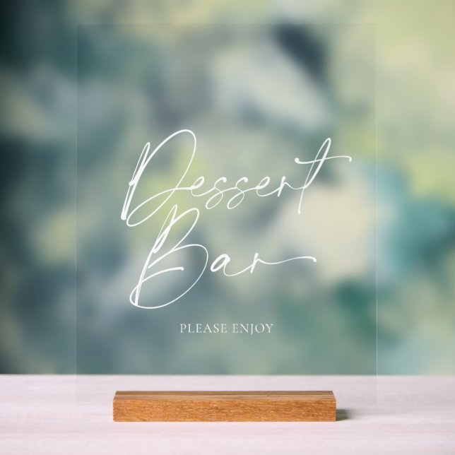 Elegant Dessert Bar Acrylic Sign (Neutral)