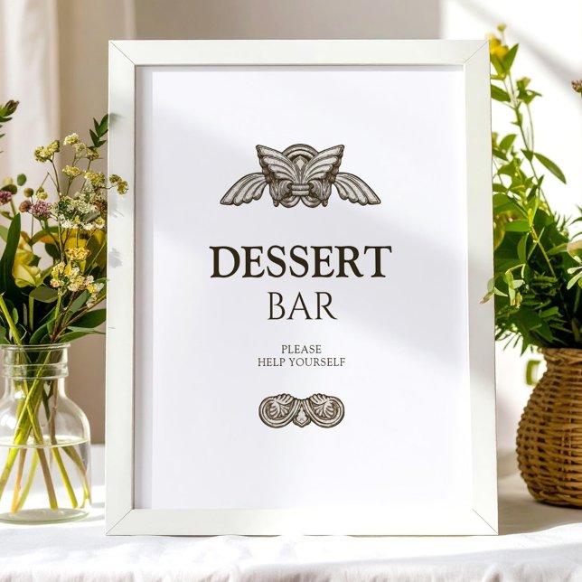 Elegant dessert bar table sign with stone elements (Creator Uploaded)