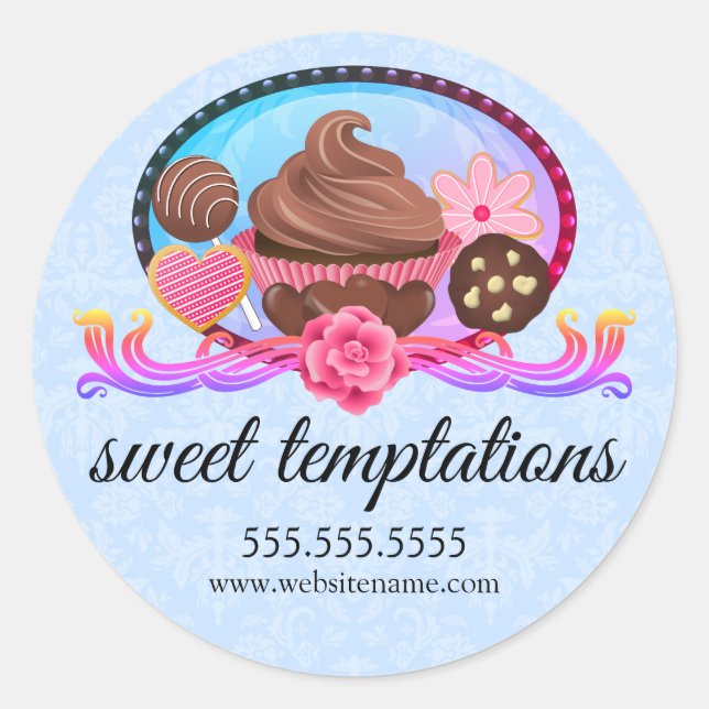 Elegant Desserts Bakery Box Seals (Front)