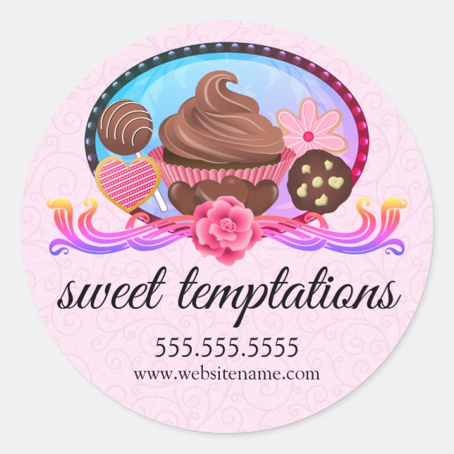 Elegant Desserts Bakery Box Seals (Front)