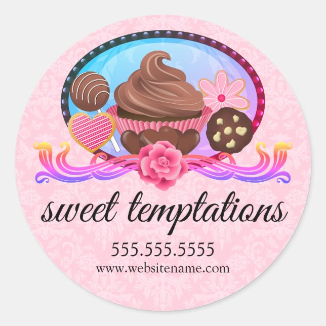 Elegant Desserts Bakery Box Seals (Front)