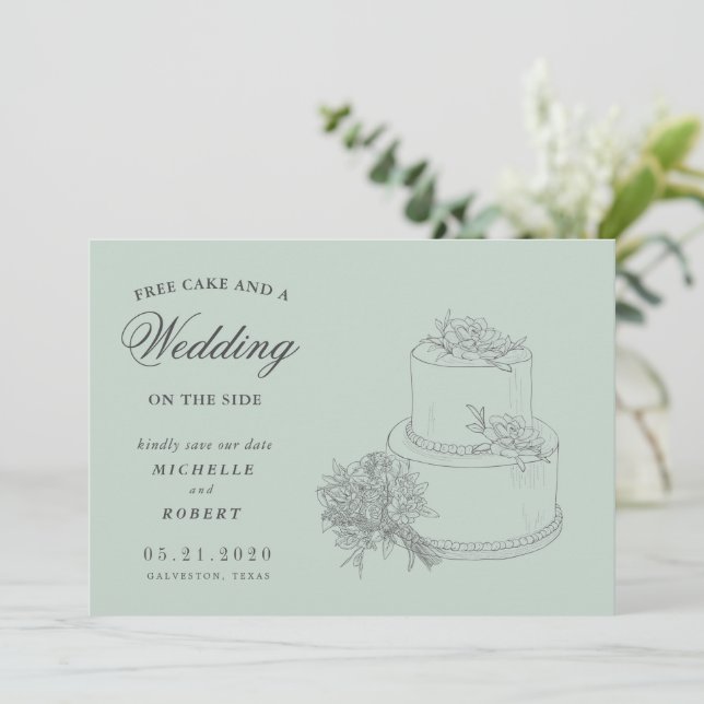 Elegant Destination Floral Photo Save The Date Invitation (Standing Front)