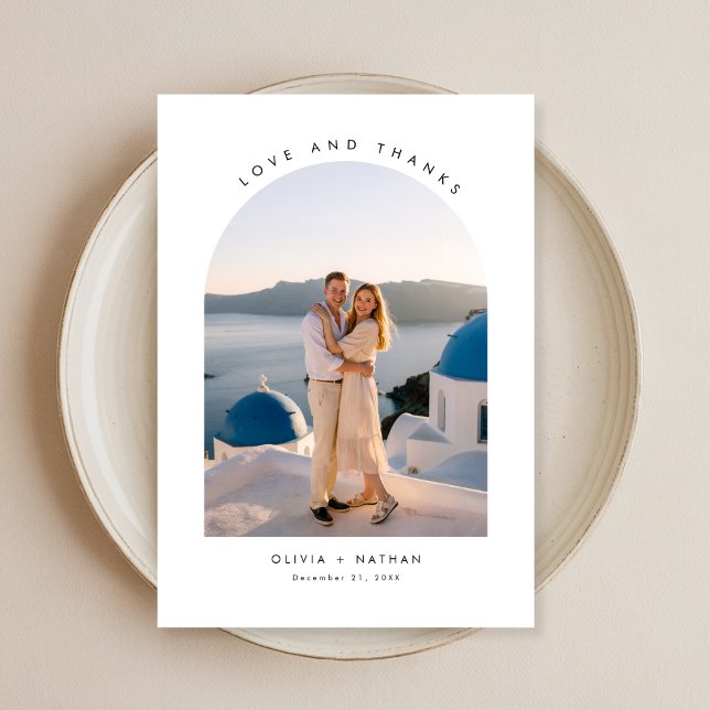  Elegant Destination Wedding Photo Thank You Card (Creator Uploaded)