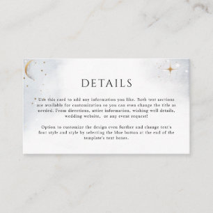 Elegant Details (Or Other) Celestial Wedding Enclosure Card
