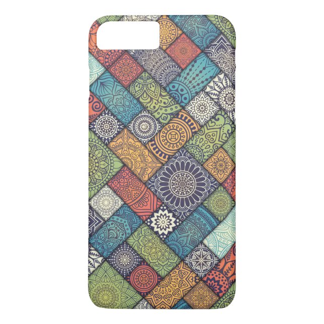 Elegant Diagonal Floral Tiles | Phone Case (Back)