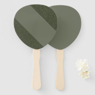 Elegant Diagonal Oval Fan Set in Moss Green