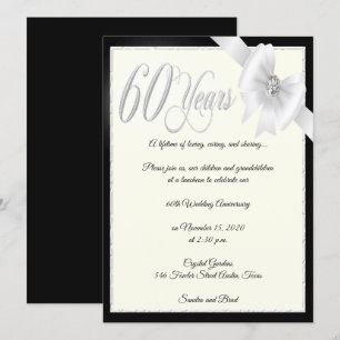 Elegant Diamond 60th Anniversary Celebration Invitation