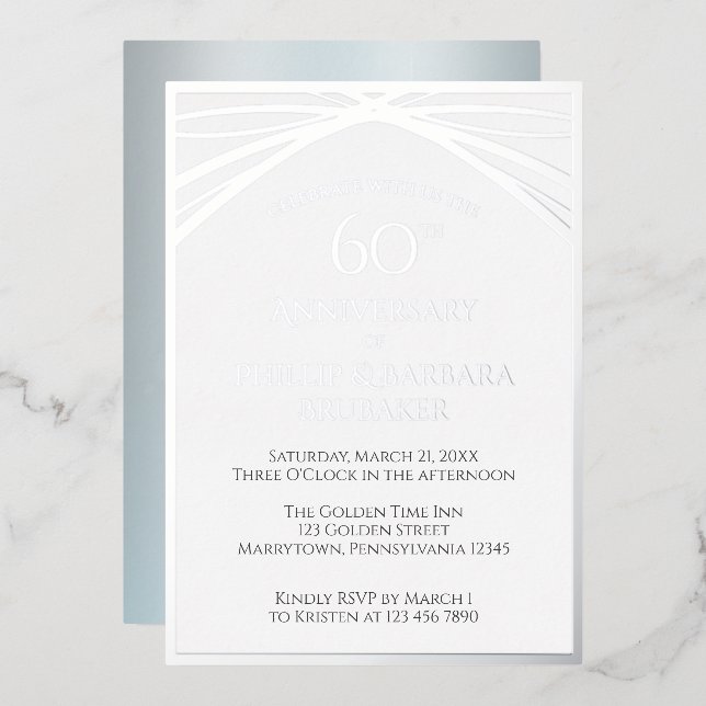 Elegant Diamond 60th Wedding Anniversary Party (Front/Back)