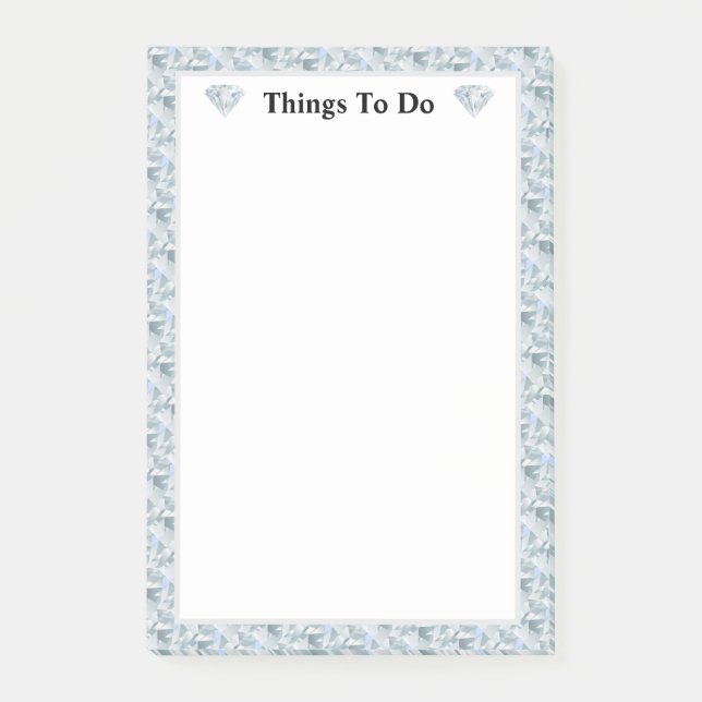 Elegant diamond abstract pattern post-it notes (Front)