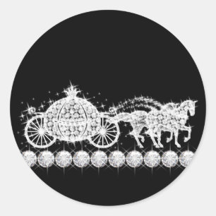 Elegant Diamond Carriage Princess Stickers