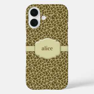 Elegant diamond cut monogram iPhone 16 case