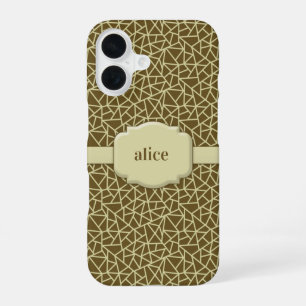 Elegant diamond cut monogram iPhone 16 case