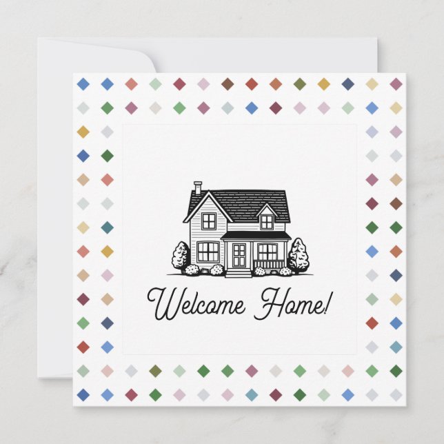 Elegant Diamond Geometric Pattern Artistic Holiday Card (Front)