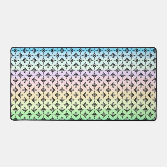 Elegant Diamond Geometric Pattern on Pastel Colour Desk Mat (Front)